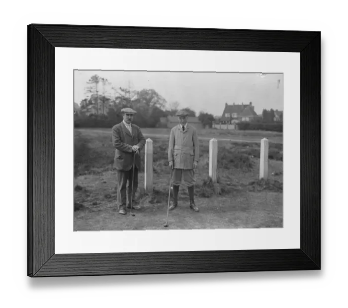 Framed Print : Press versus Clergy at Golf at Walton Heath Bishop of London and Robert Donald Framed Print : Press versus Clergy at Golf at Walton Heath Bishop of London and Robert Donald