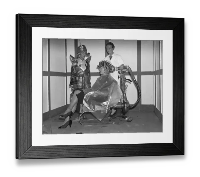 Framed Print : 13 countries show hairdressing modes at London exhibition. Thirteen countries are