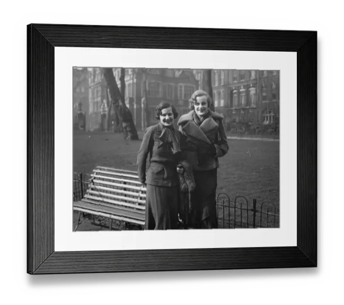 Framed Print : Two society girls, Miss June Child, who is the daughter of Mme Davila de Pena Framed Print : Two society girls, Miss June Child, who is the daughter of Mme Davila de Pena