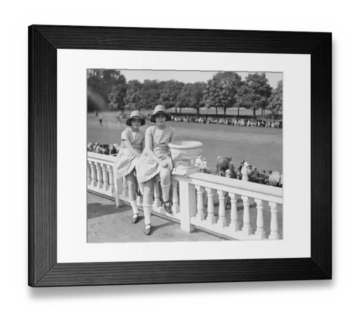 Framed Print : Polo at Ranelagh. The Misses Jane and Marjorie Leveson. 30 May 1928