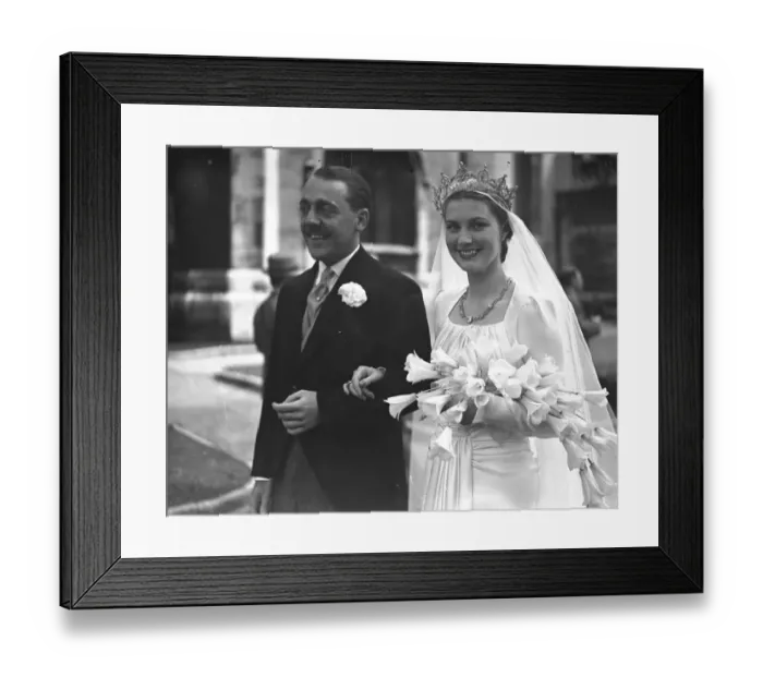 Framed Print : The wedding of Viscount Cowdray to the Earl of Bradfords daughter, Lady Anne Bridgeman Framed Print : The wedding of Viscount Cowdray to the Earl of Bradfords daughter, Lady Anne Bridgeman
