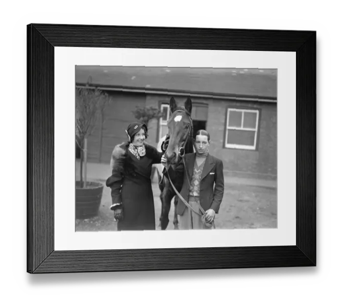 Framed Print : Alfred Smirke, the jockey, and his Fiancee, Miss Margery Friday ( Married 27 January Framed Print : Alfred Smirke, the jockey, and his Fiancee, Miss Margery Friday ( Married 27 January
