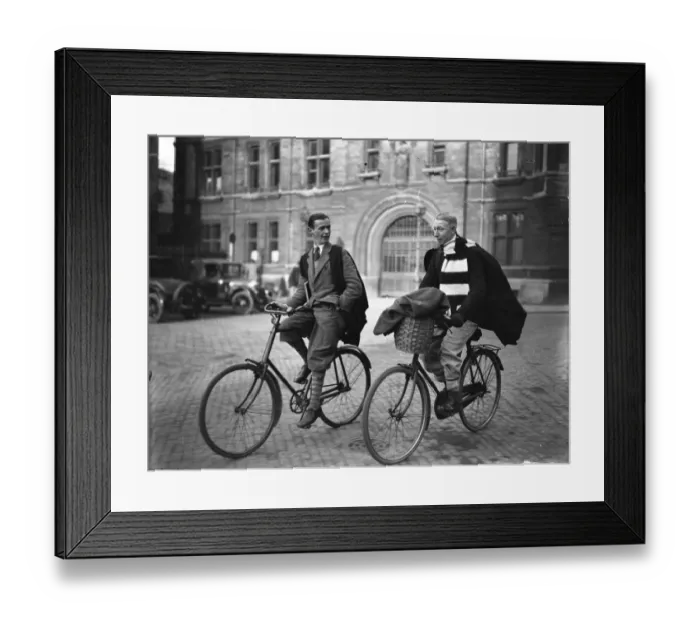 Framed Print : At Cambridge University - typical undergraduates on their bicycles. 3rd January 1925 Framed Print : At Cambridge University - typical undergraduates on their bicycles. 3rd January 1925