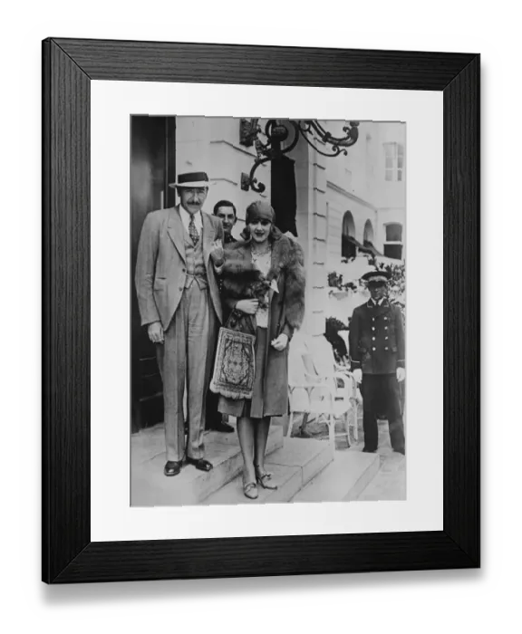 Framed Print : Mr and Mrs Adolphe Menjou at Le Touquet. 1 August 1929 Adolphe Jean Menjou Framed Print : Mr and Mrs Adolphe Menjou at Le Touquet. 1 August 1929 Adolphe Jean Menjou
