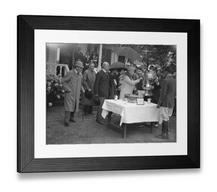 Framed Print : The King and Queen at Ranelagh when they witnessed the final for the Kings Cororation Cup Framed Print : The King and Queen at Ranelagh when they witnessed the final for the Kings Cororation Cup