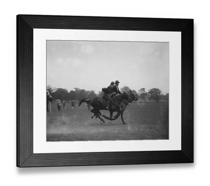 Framed Print : Roehampton Club Pony Gymkhana Major J N Morrison and Miss M V Faber winning Framed Print : Roehampton Club Pony Gymkhana Major J N Morrison and Miss M V Faber winning