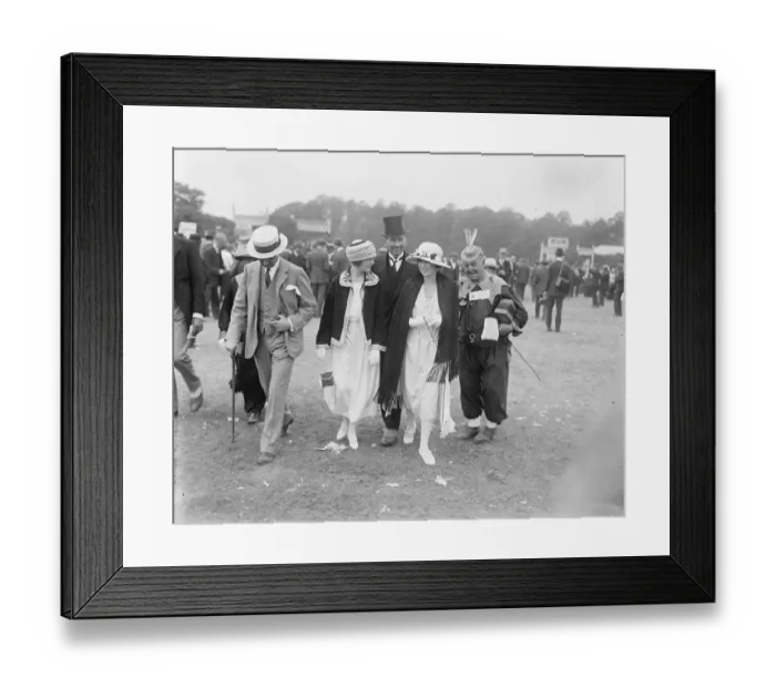 Framed Print : Oaks Day at Epsom racecourse. Smiler the clown once again in evidence. 2 Framed Print : Oaks Day at Epsom racecourse. Smiler the clown once again in evidence. 2