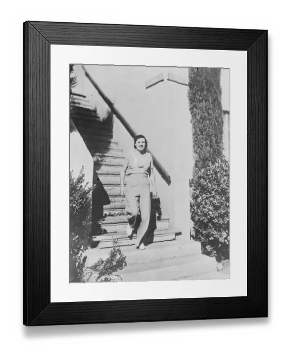 Framed Print : Trouser fashion for women sweeps America. The fashion of trousers for women which Framed Print : Trouser fashion for women sweeps America. The fashion of trousers for women which