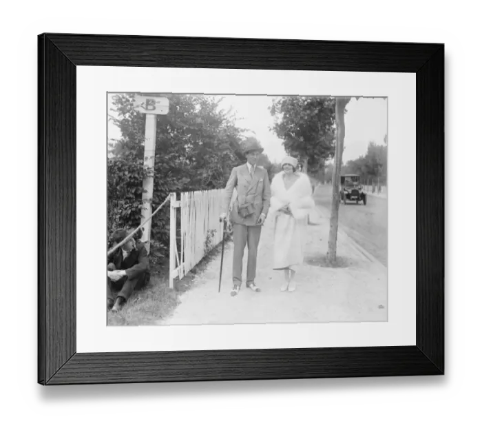 Framed Print : At Deauville Races. Captain Wilson and Mrs Nash in the paddock. 11 August 1921