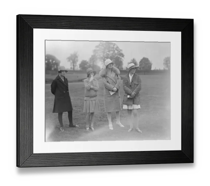 Framed Print : Polo at Ranelagh. Mme Tollenaar with her daughters Betty ( left ) and Winifred