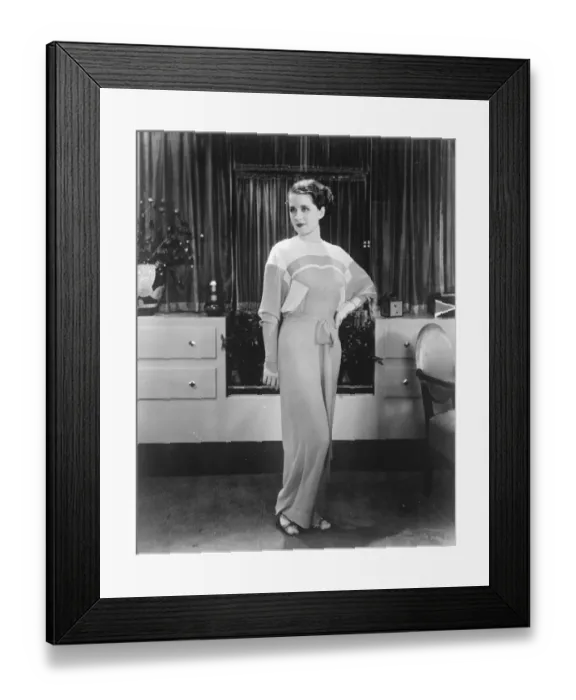 Framed Print : Latest fashion for Miladys spring wear. Norma Shearer, in a stunning pyjama Framed Print : Latest fashion for Miladys spring wear. Norma Shearer, in a stunning pyjama