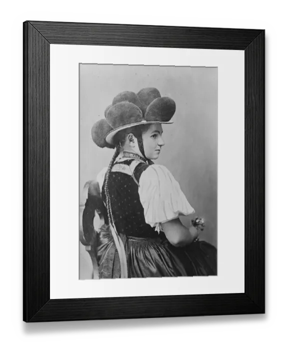 Framed Print : Millinery worn by woman on gala days in the Black Country of Germany. The poms poms Framed Print : Millinery worn by woman on gala days in the Black Country of Germany. The poms poms