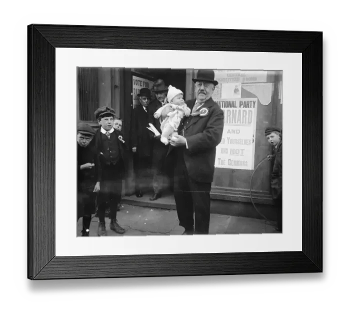 Framed Print : East Islington election Mr Barnard, one of the candidates 23 October 1917