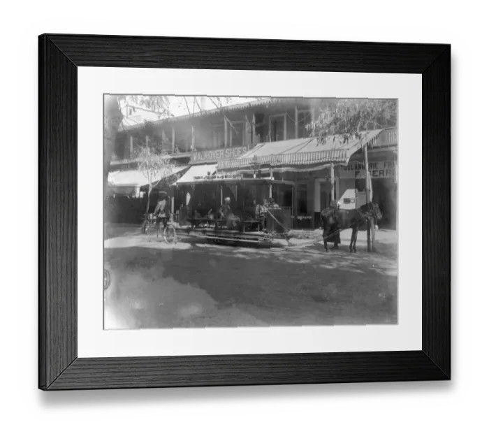 Framed Print : Port Said, Egypt. The worlds oldest traditional tramway. The horses are roped Framed Print : Port Said, Egypt. The worlds oldest traditional tramway. The horses are roped