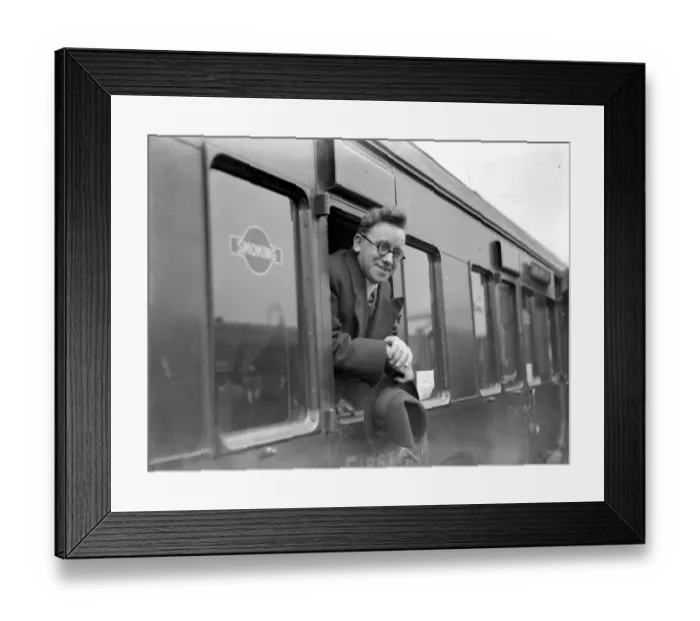 Framed Print : At Waterloo. Mr Herbert Morrison, on leaving for America to deliver a series of Framed Print : At Waterloo. Mr Herbert Morrison, on leaving for America to deliver a series of