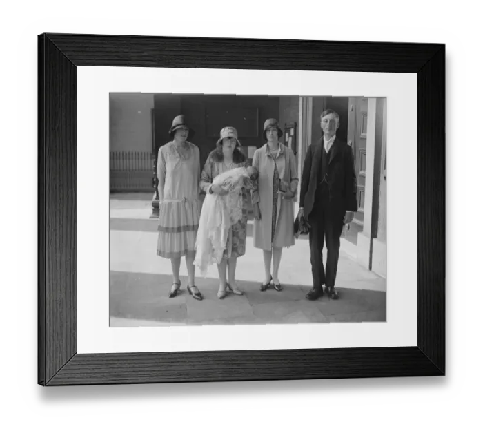 Framed Print : Christening of infant daughter of Mr and Mrs Frank Whitwall at St Peter s, Eaton Square