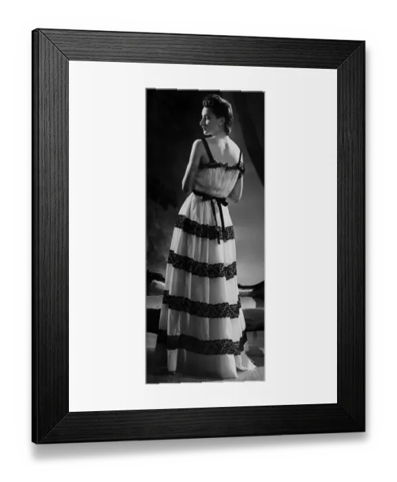 Framed Print : Young woman in an evening dress 15 July 1939