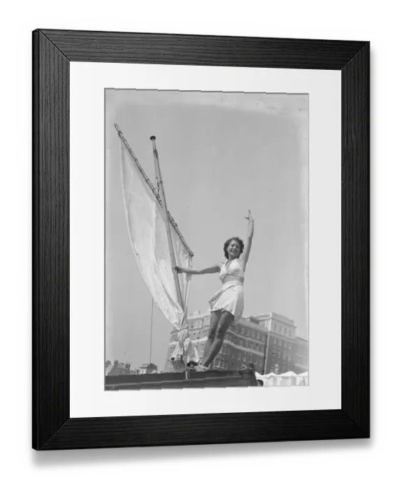 Framed Print : A pretty holiday maker at Brighton. 1937 Framed Print : A pretty holiday maker at Brighton. 1937