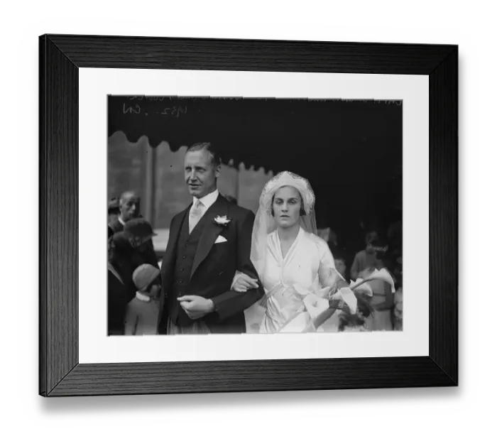 Framed Print : A military bridegroom. The marriage between Captain Douglas Brett, Indian Army