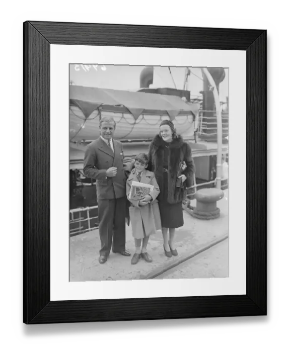 Framed Print : Viscount and Lady Mandeville, accompanied by their eight-year-old son, Lord Montagu of Kimbolton Framed Print : Viscount and Lady Mandeville, accompanied by their eight-year-old son, Lord Montagu of Kimbolton