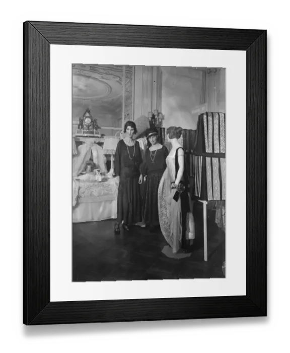 Framed Print : Supporting a Home Industry The Duchess of Portland and Lady Henry Rentinck Examining Framed Print : Supporting a Home Industry The Duchess of Portland and Lady Henry Rentinck Examining