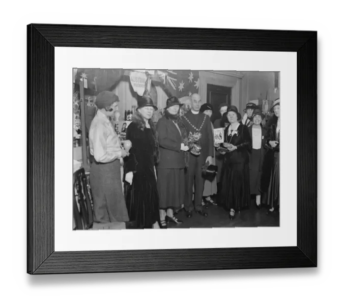 Framed Print : Round the Empire sale opens. Lady Ryrie, wife of Sir Granville Ryrie High Commissioner