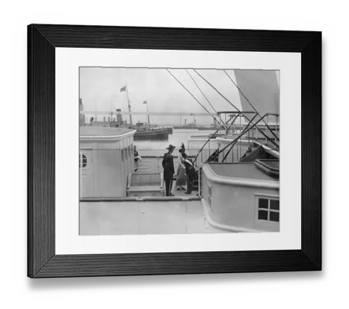 Framed Print : King and Queen of Denmark at Port Victoria. Received by the Prince of Wales Framed Print : King and Queen of Denmark at Port Victoria. Received by the Prince of Wales