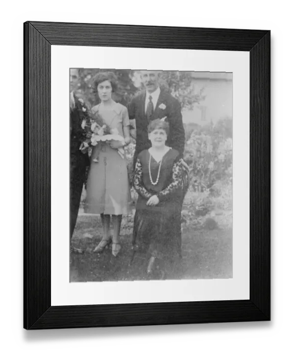 Framed Print : Hammond wedding proof, Sidcup. 1937