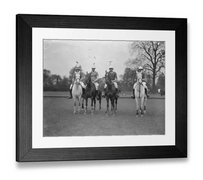 Framed Print : Ranelagh Polo club - M Battery R H A, - left to right, Captain C J McKay, Mr