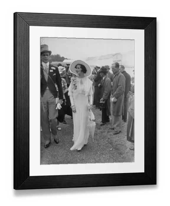 Framed Print : Lady Dalrymple-Champneys Ascot fashion. Photo shows: Lady Dalrymple-Champney wearing Framed Print : Lady Dalrymple-Champneys Ascot fashion. Photo shows: Lady Dalrymple-Champney wearing