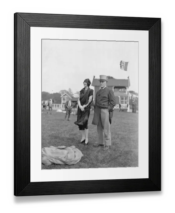 Framed Print : At Ranelagh. Sir Leonard Powell and Mrs McLaughlin. 1926 Framed Print : At Ranelagh. Sir Leonard Powell and Mrs McLaughlin. 1926