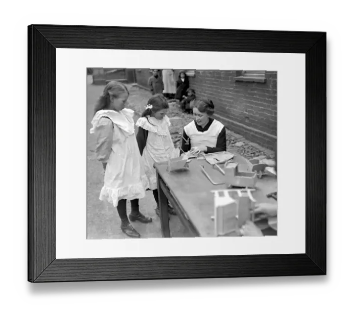 Framed Print : Toy making in village at Woolton Bedfordshire. January and February 1917