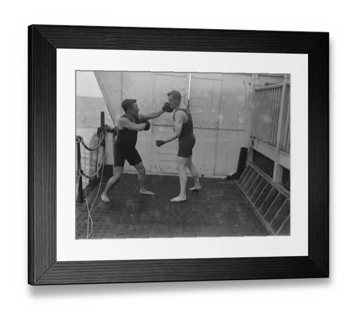 Framed Print : Young Ahearn training at Brighton Sparring with Prof Hurst of Brighton Framed Print : Young Ahearn training at Brighton Sparring with Prof Hurst of Brighton