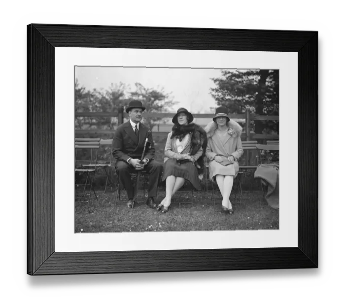 Framed Print : Polo at Ranelagh. Prince Lotfallah, Lady Deterding and Mrs K White. 2 May 1928 Framed Print : Polo at Ranelagh. Prince Lotfallah, Lady Deterding and Mrs K White. 2 May 1928