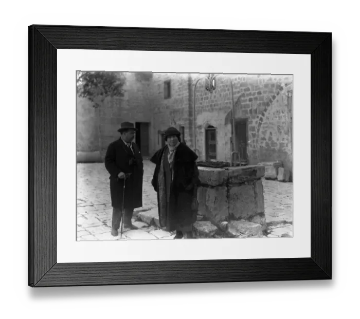 Framed Print : Mr and Mrs W L Warden at one of the churches at Nazareth 1 February 1925