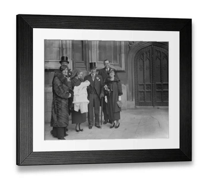 Framed Print : Christening in the crypt chapel of the House of Parliament of the infant son of Mr Framed Print : Christening in the crypt chapel of the House of Parliament of the infant son of Mr