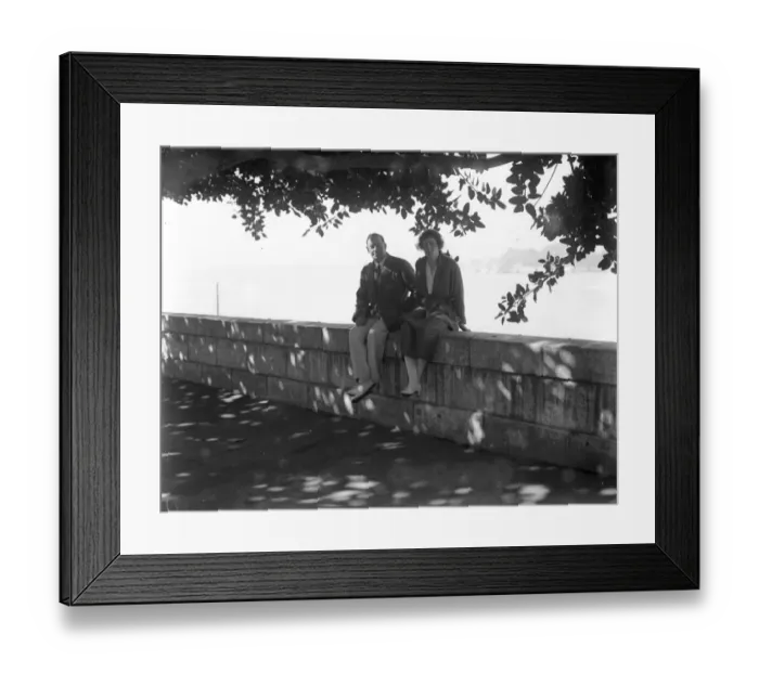 Framed Print : Cairo, Egypt. On the banks of the river Nile sit Captain R J N Watson, RN, DSO Framed Print : Cairo, Egypt. On the banks of the river Nile sit Captain R J N Watson, RN, DSO