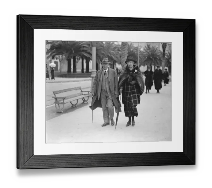 Framed Print : Menton Mr and Mrs Tulloch March 1925 Framed Print : Menton Mr and Mrs Tulloch March 1925