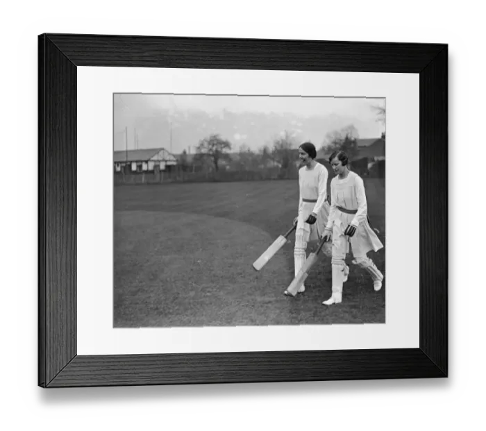 Framed Print : The Ladies opening cricket match at Cobham, the Cuckoos versus the Women Framed Print : The Ladies opening cricket match at Cobham, the Cuckoos versus the Women