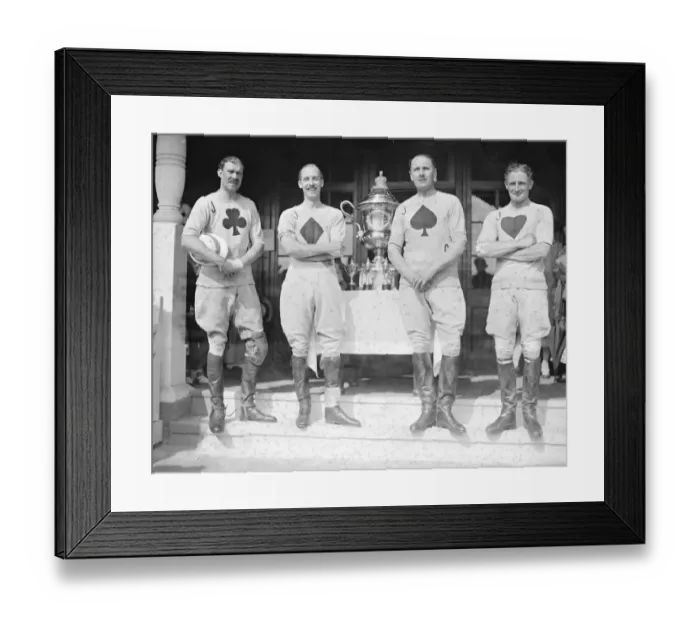 Framed Print : Polo at the Ranelagh Club, West London. The Knaves team who beat the American Framed Print : Polo at the Ranelagh Club, West London. The Knaves team who beat the American