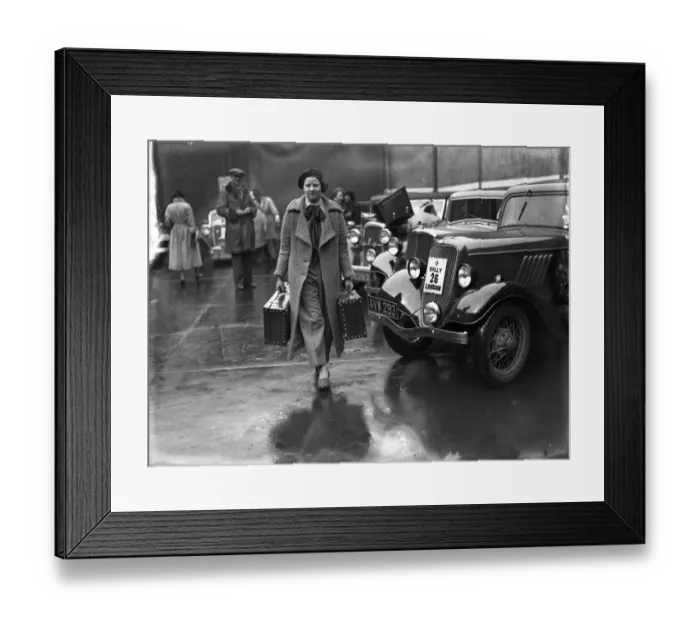 Framed Print : RAC Bournemouth rally - Miss Joan Weekes with her luggage. 1934 Framed Print : RAC Bournemouth rally - Miss Joan Weekes with her luggage. 1934