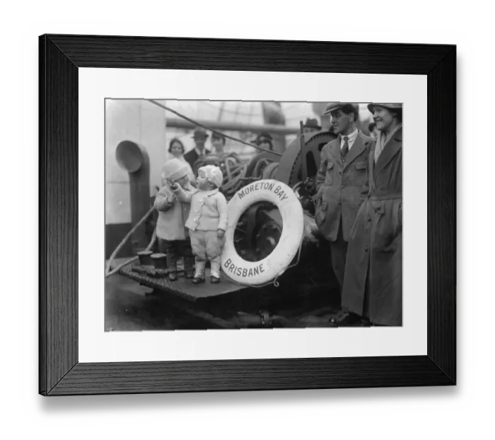 Framed Print : To Australia in 31 days. The Moreton Bay, the first of the 13, 000 tons liner owned