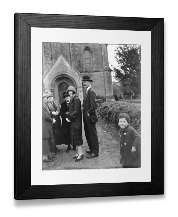Framed Print : Mr Charles and Lady Sybil Phipps at the christening of their infant son at Wilton Framed Print : Mr Charles and Lady Sybil Phipps at the christening of their infant son at Wilton