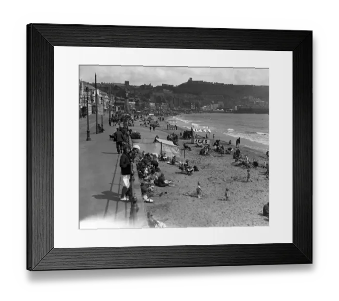 Framed Print : The beach at Scarborough, Yorkshire. 24 June 1931 Framed Print : The beach at Scarborough, Yorkshire. 24 June 1931