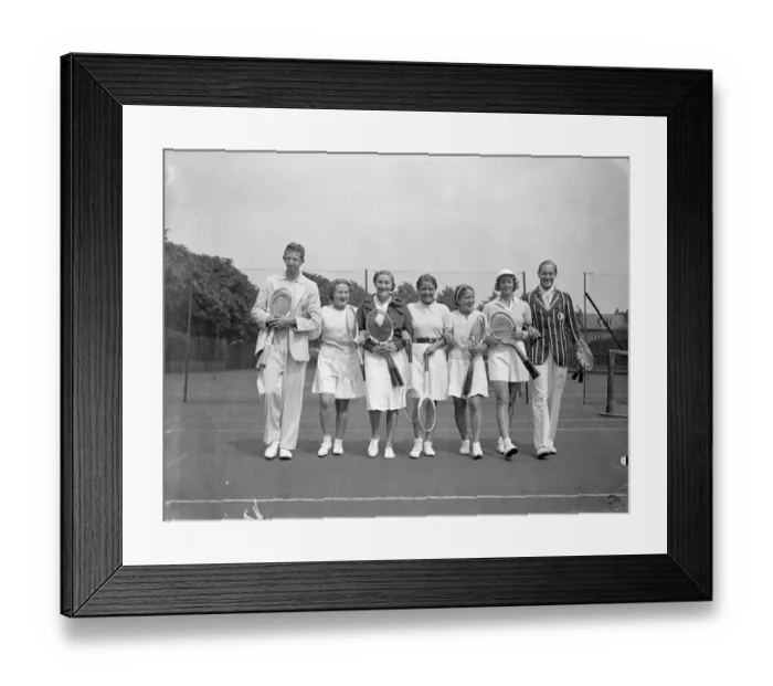 Framed Print : Tennis champions at pre-Wimbledon reception. World-famous tennis players from America