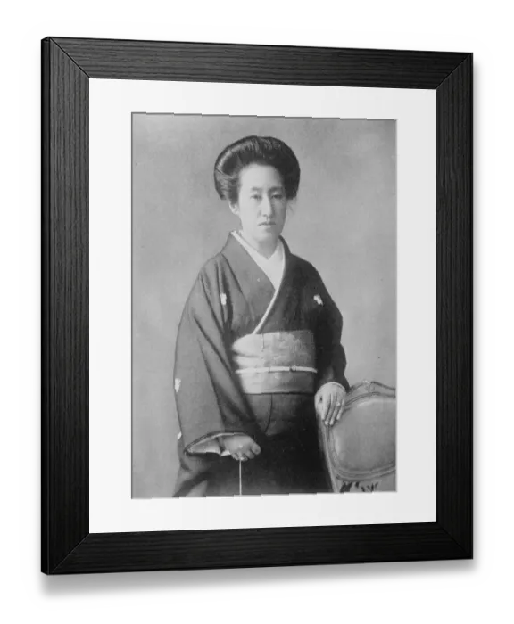 Framed Print : Wife of Japans richest man who is visiting France and England in the Spring. Baroness