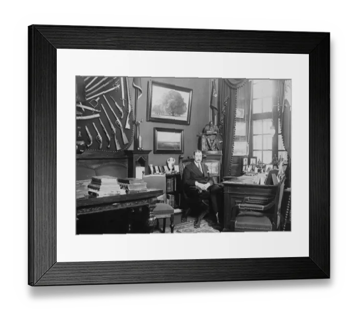 Framed Print : The King of Denmark at his desk 23 April 1923