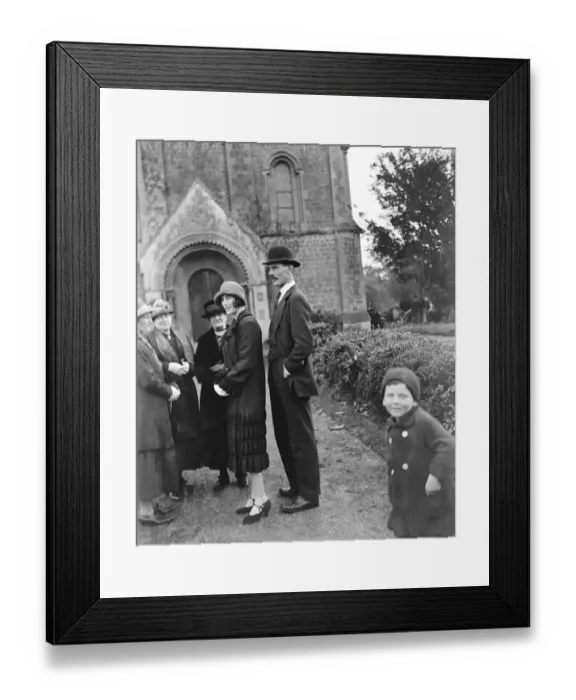 Framed Print : Mr Charles and Lady Sybil Phipps at the christening of their infant son at Wilton Framed Print : Mr Charles and Lady Sybil Phipps at the christening of their infant son at Wilton