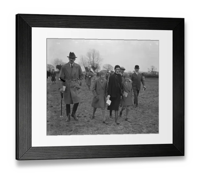 Framed Print : Beaufort Hunt point to point at Leighterton. Lady Blanche Scott Douglas and her children Framed Print : Beaufort Hunt point to point at Leighterton. Lady Blanche Scott Douglas and her children