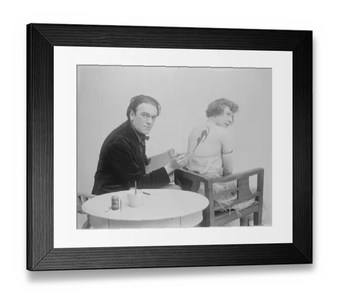 Framed Print : Fashions Latest Craze Miss Mona Vivian has her pet black cat painted on her Framed Print : Fashions Latest Craze Miss Mona Vivian has her pet black cat painted on her